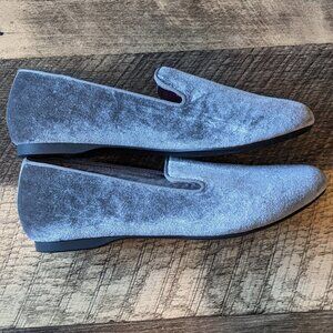 Birdies Silver Velvet Loafers